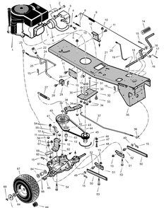 Motion Drive Diagram and Parts List for 309005X51A 2001 Briggs and Stratton Lawn Tractor